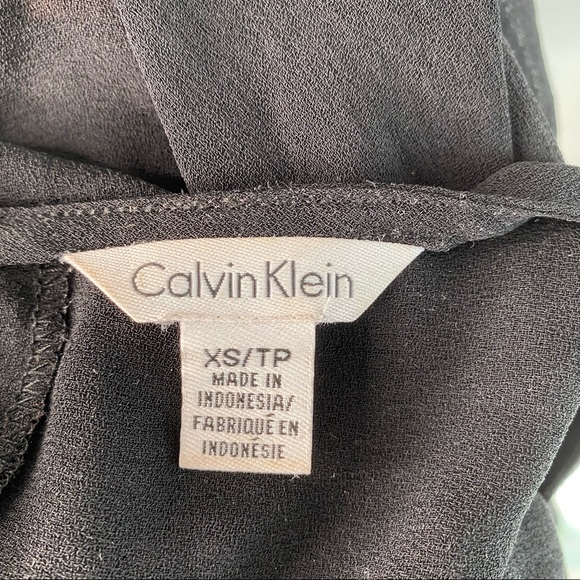 Calvin Klein Semi Sheer Pleated Front Cold Shoulder Top - Picture 11 of 11